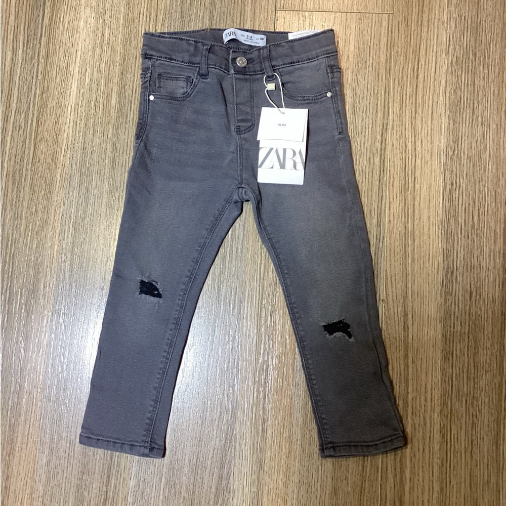 Zara Gray Kids’ Pants Distressed – Size 2-3 Years – NWT‎